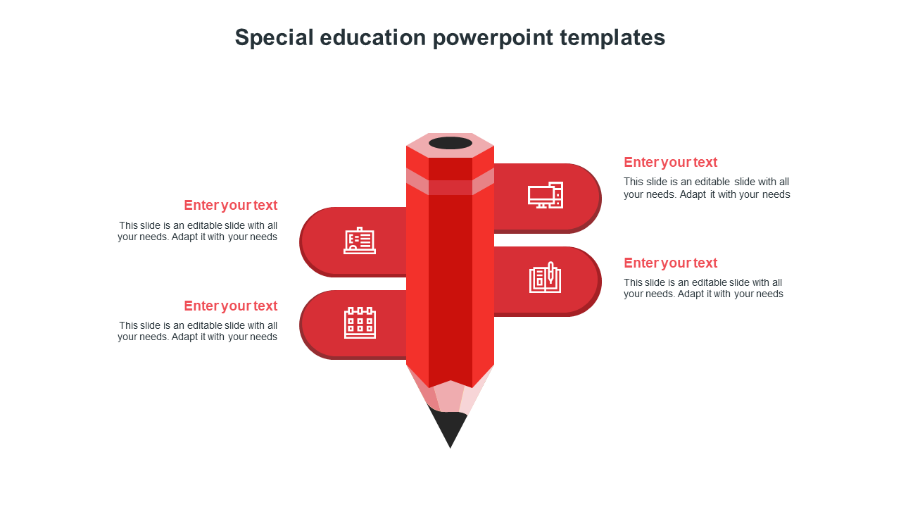 special education powerpoint templates-red